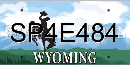 SP4E484 Wyoming License Plate