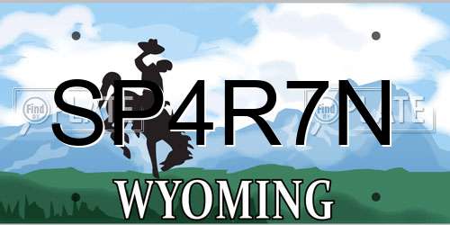 SP4R7N Wyoming License Plate