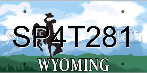 SP4T281 Wyoming License Plate