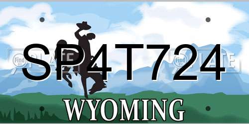 SP4T724 Wyoming License Plate