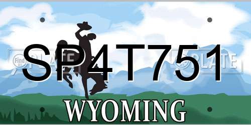 SP4T751 Wyoming License Plate