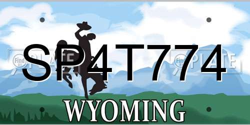 SP4T774 Wyoming License Plate