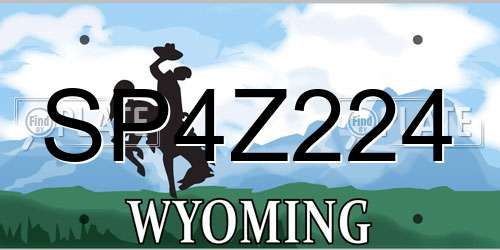 SP4Z224 Wyoming License Plate
