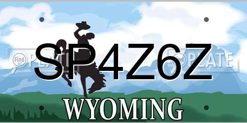 SP4Z6Z Wyoming License Plate