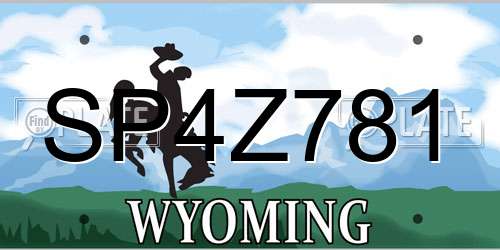 SP4Z781 Wyoming License Plate