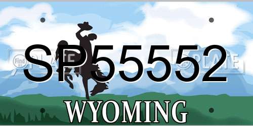 SP55552 Wyoming License Plate