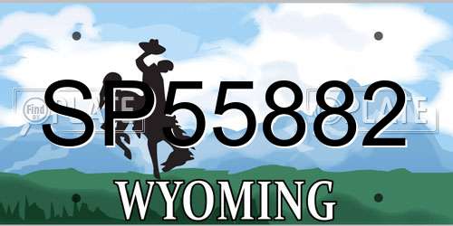 SP55882 Wyoming License Plate