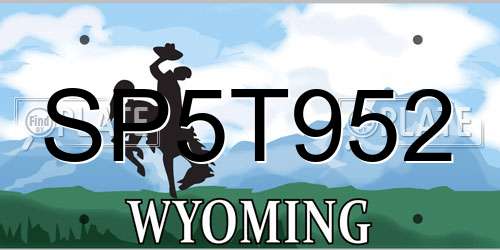 SP5T952 Wyoming License Plate