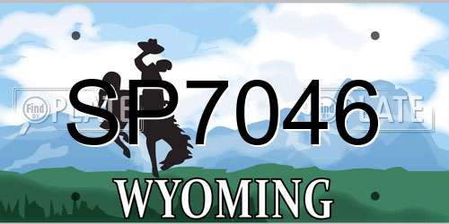 SP7046 Wyoming License Plate