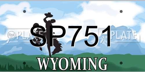 SP751 Wyoming License Plate