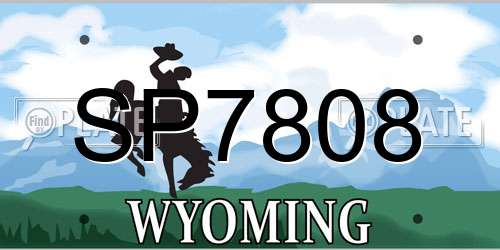 SP7808 Wyoming License Plate
