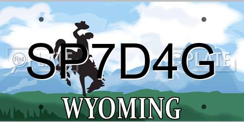 SP7D4G Wyoming License Plate