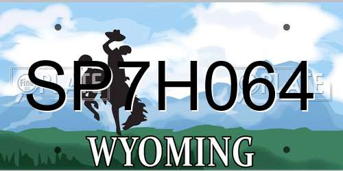 SP7H064 Wyoming License Plate