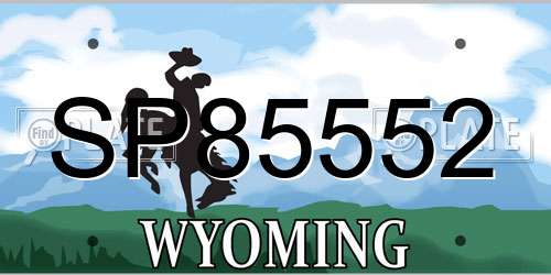 SP85552 Wyoming License Plate