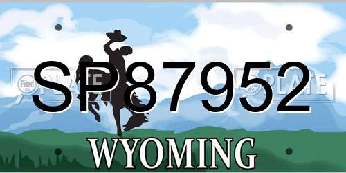 SP87952 Wyoming License Plate