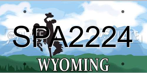 SPA2224 Wyoming License Plate