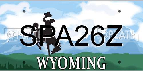 SPA26Z Wyoming License Plate