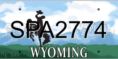 SPA2774 Wyoming License Plate
