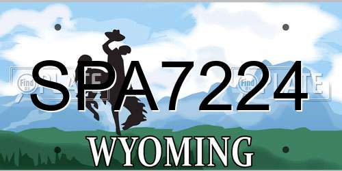 SPA7224 Wyoming License Plate