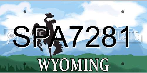 SPA7281 Wyoming License Plate