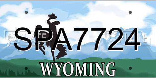 SPA7724 Wyoming License Plate