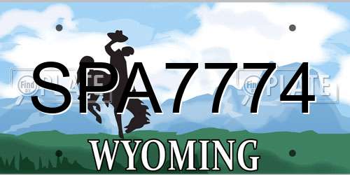 SPA7774 Wyoming License Plate