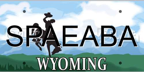 SPAEABA Wyoming License Plate