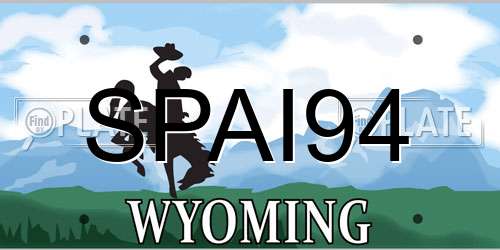 SPAI94 Wyoming License Plate