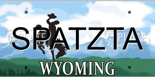 SPATZTA Wyoming License Plate