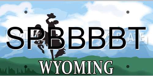SPBBBBT Wyoming License Plate