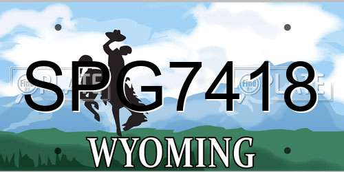 SPG7418 Wyoming License Plate