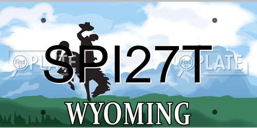 SPI27T Wyoming License Plate