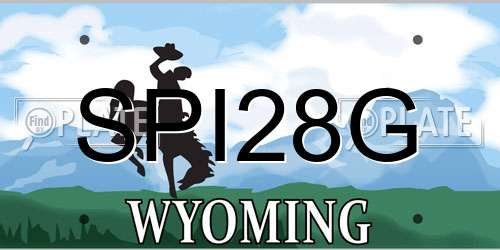 SPI28G Wyoming License Plate