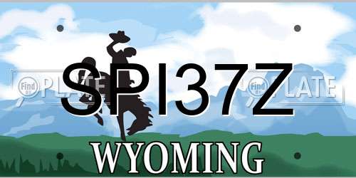 SPI37Z Wyoming License Plate