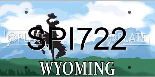 SPI722 Wyoming License Plate