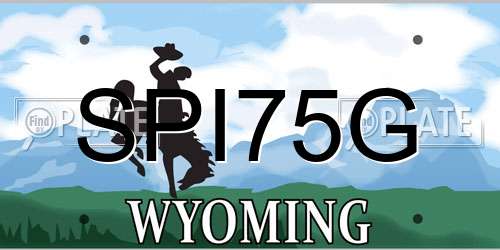 SPI75G Wyoming License Plate