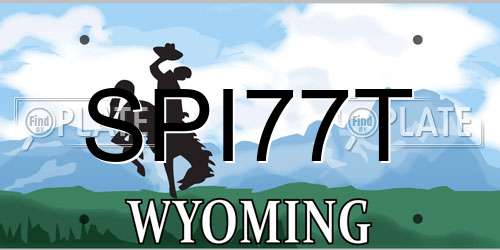 SPI77T Wyoming License Plate