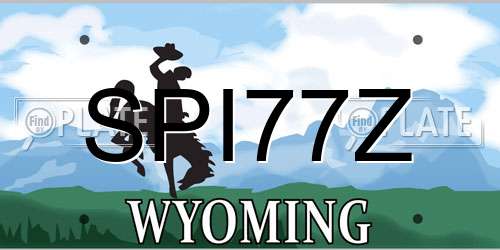 SPI77Z Wyoming License Plate