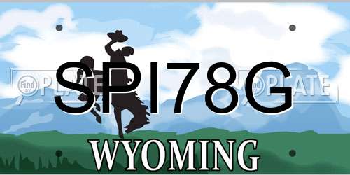 SPI78G Wyoming License Plate