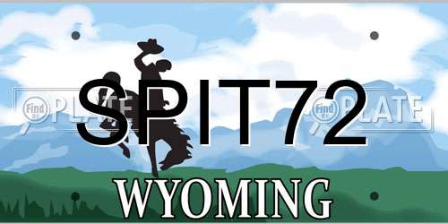 SPIT72 Wyoming License Plate