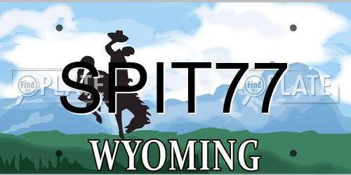 SPIT77 Wyoming License Plate