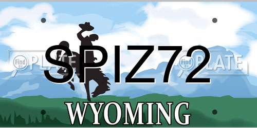 SPIZ72 Wyoming License Plate
