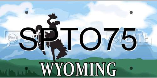 SPTO75 Wyoming License Plate