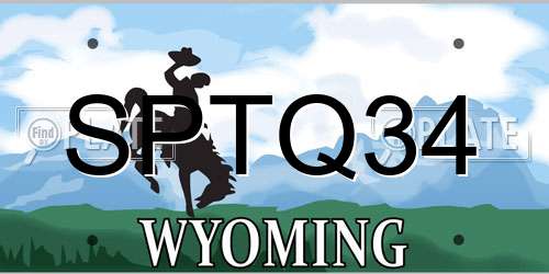 SPTQ34 Wyoming License Plate