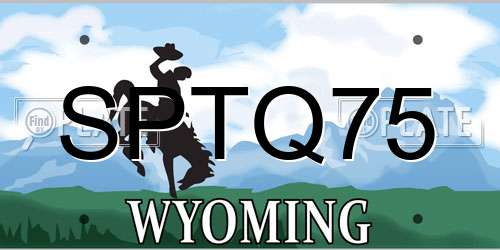 SPTQ75 Wyoming License Plate