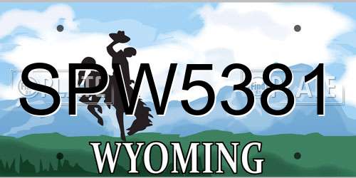 SPW5381 Wyoming License Plate