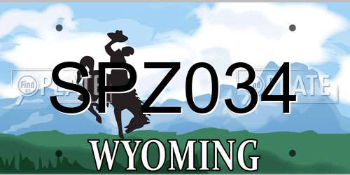 SPZ034 Wyoming License Plate