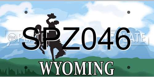 SPZ046 Wyoming License Plate