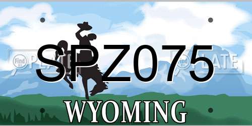 SPZ075 Wyoming License Plate
