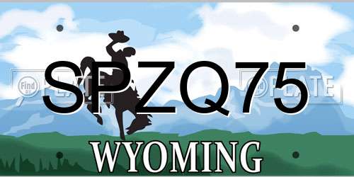 SPZQ75 Wyoming License Plate